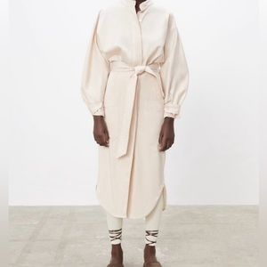 Zara Cream Trench Coat Dress‎
